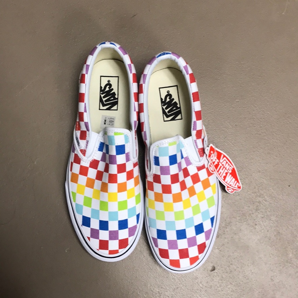 Rainbow checkered vans